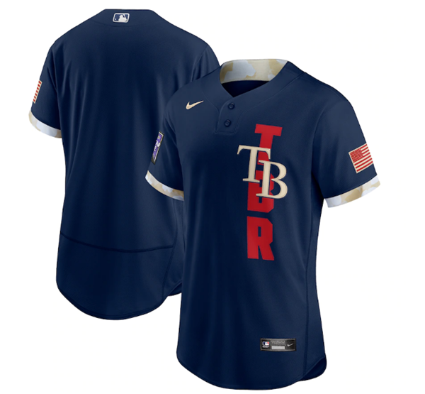 Men's Navy Tampa Bay Rays Blank 2021 All-Star Flex Base Stitched MLB Jersey